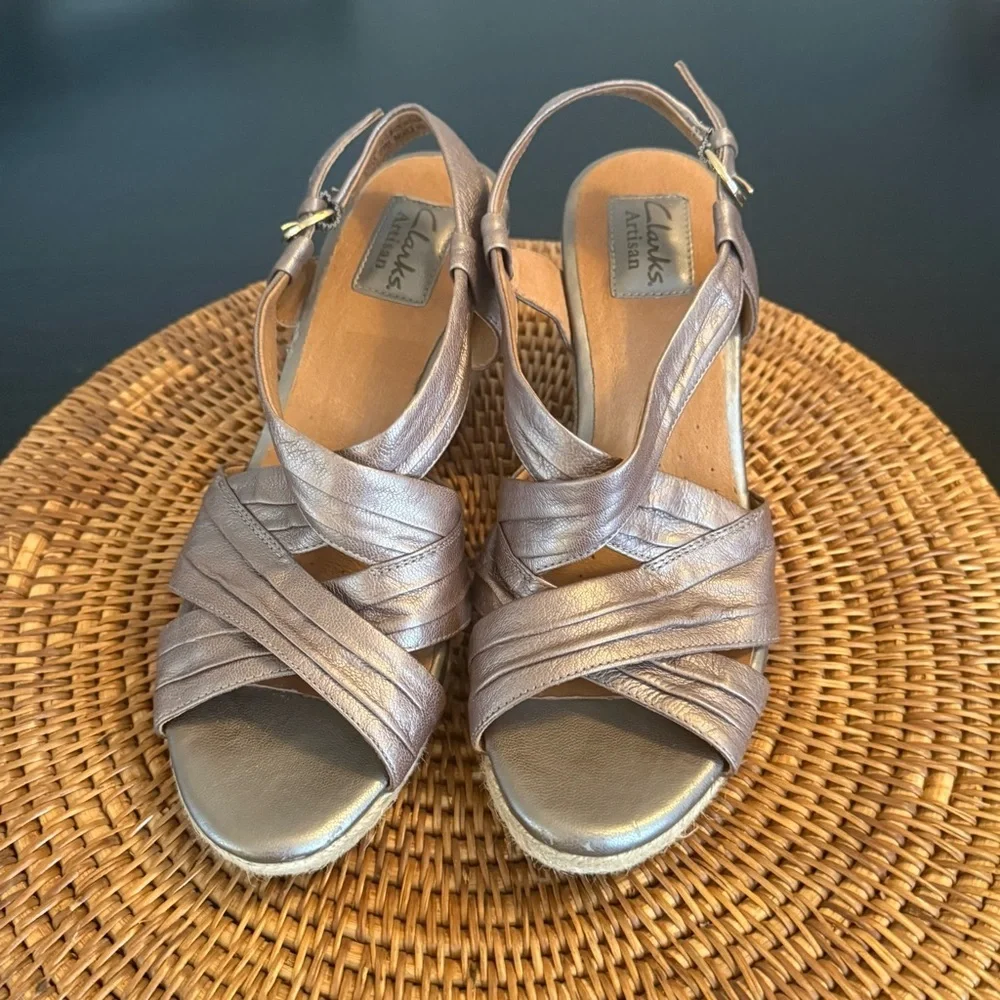 Clarks Bronze‎ Wedge Sandals